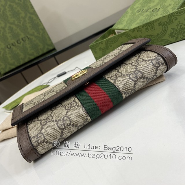 Gucci專櫃古馳最新款Ophidia系列GG長款錢包 jh1978型號：523153